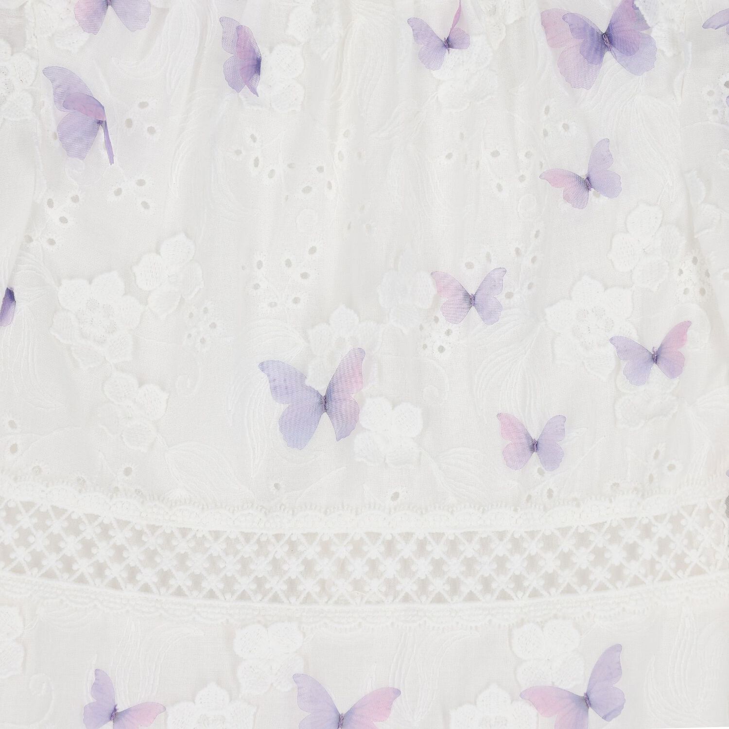 Girls White Floral Butterfly Dress, 1, hi-res image number null