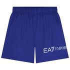 Boys Blue Logo Swim Shorts, 1, hi-res