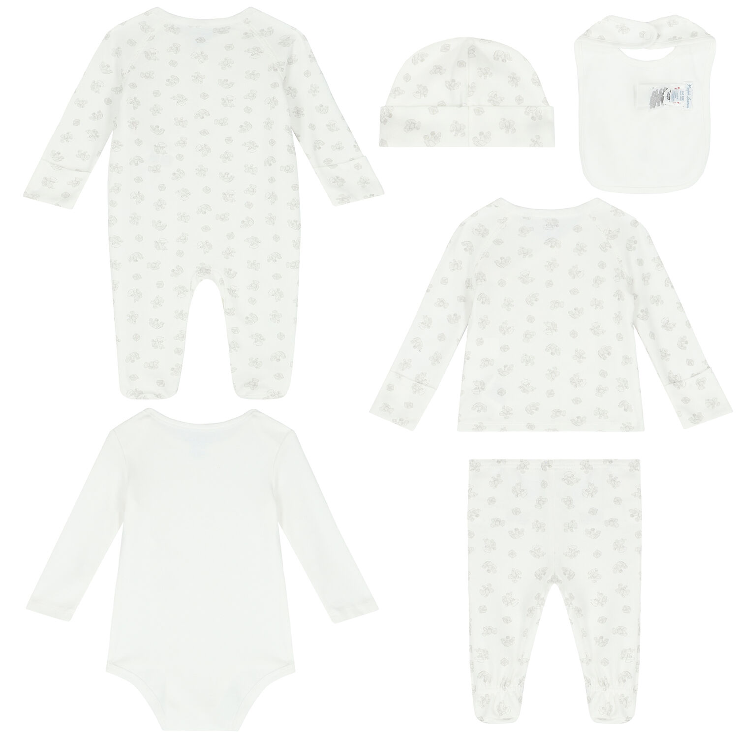 Baby Boys White & Grey 7 Piece Set, 1, hi-res image number null