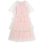 Girls Pink Sequin Ruffled Tulle Dress, 1, hi-res