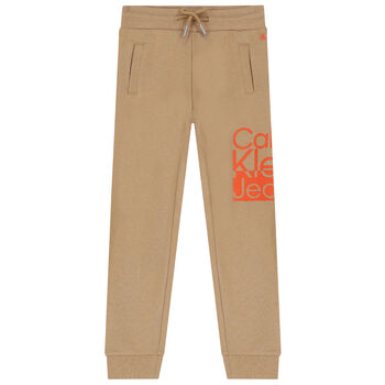 Boys Beige Logo Jogger