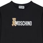 فستان باللون الأسود بشعار تيدي بير للبنات , 4, hi-res