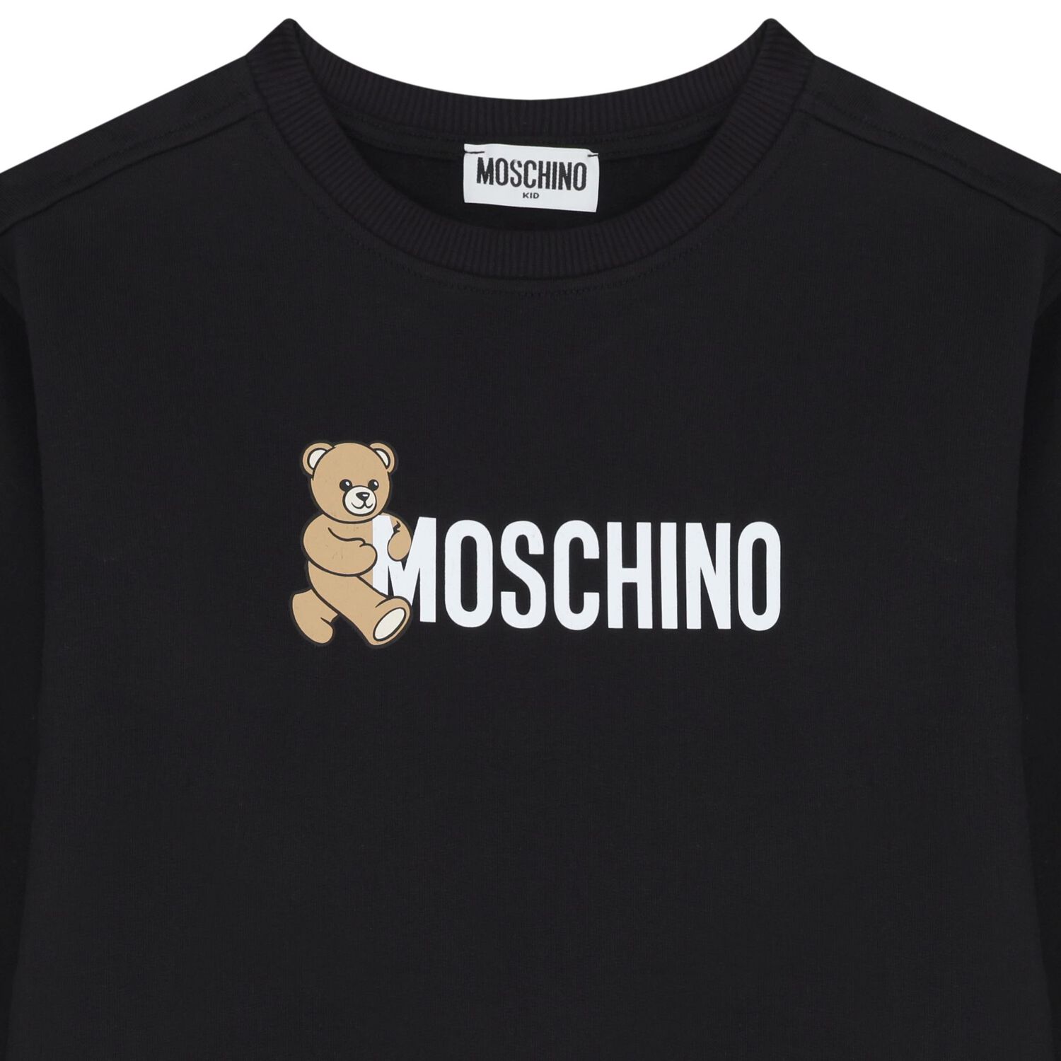 فستان باللون الأسود بشعار تيدي بير للبنات , 4, hi-res