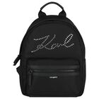 Girls Black Logo Backpack, 1, hi-res
