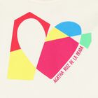 سويت شيرت بنات بالشعار باللون العاجي, 1, hi-res