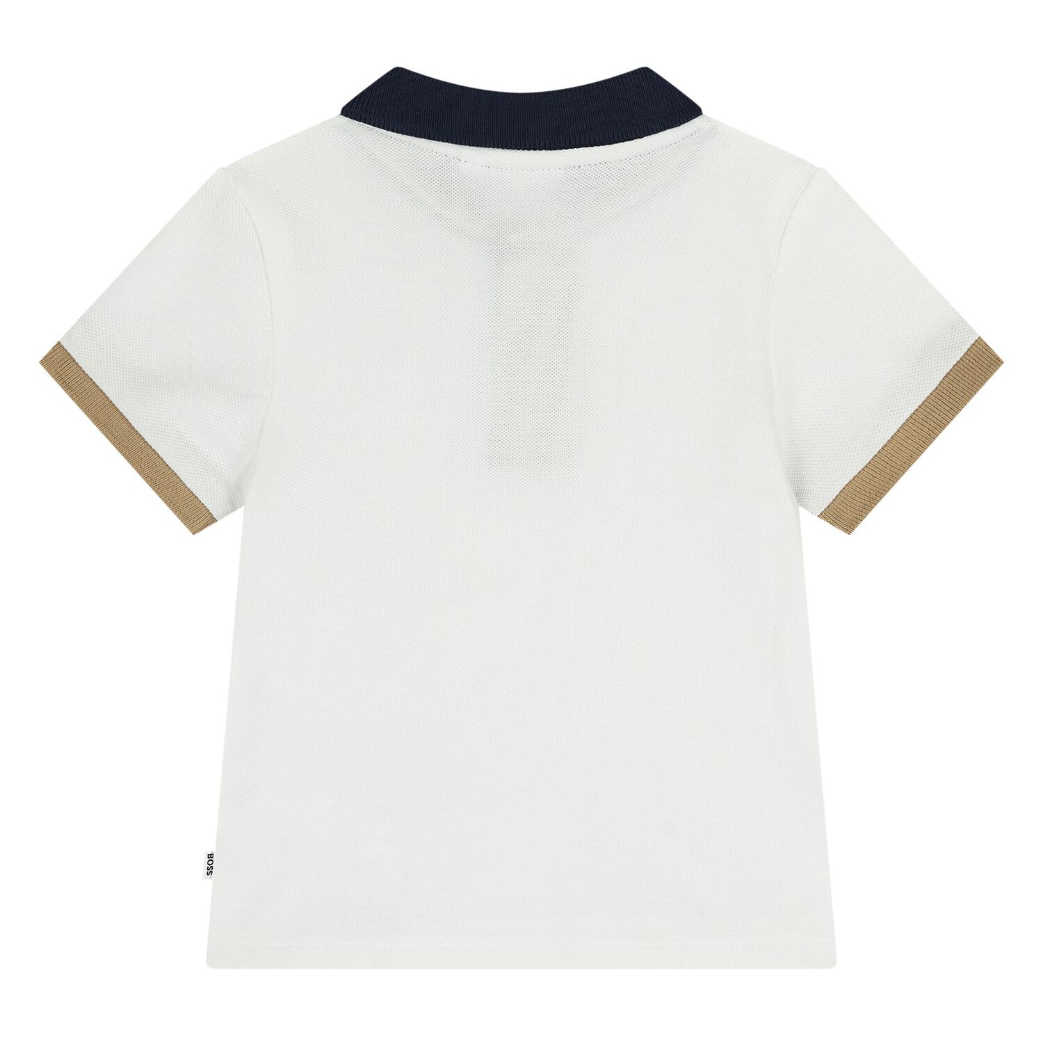 Younger Boys White Logo Polo Shirt, 1, hi-res