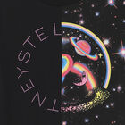 تيشيرت بالشعار باللون الاسود للبنات, 1, hi-res