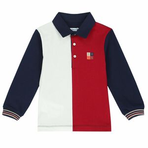 Younger Boys White & Red Polo Shirt
