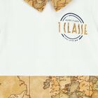 Baby Boys White & Beige Geo Map Romper, 1, hi-res