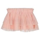 Girls Pink Tulle Blouse, 1, hi-res