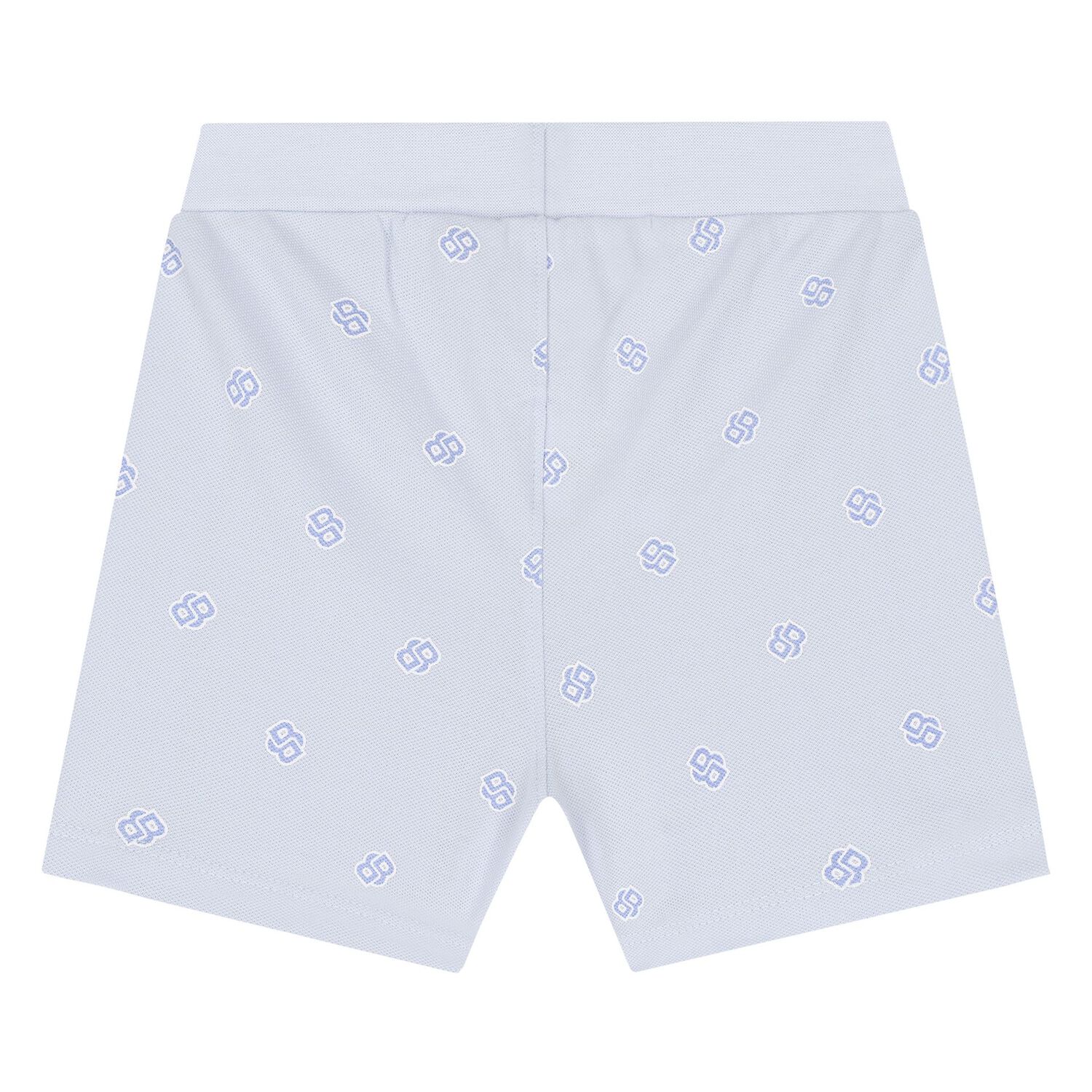 Baby Boys White & Blue Logo Shorts Set, 1, hi-res