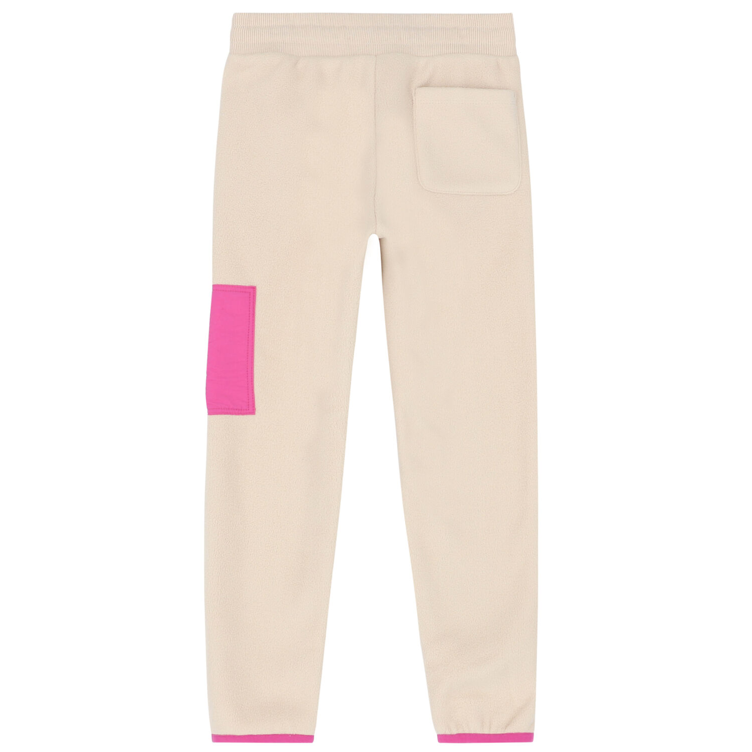 Girls Beige Logo Fleece Joggers, 1, hi-res