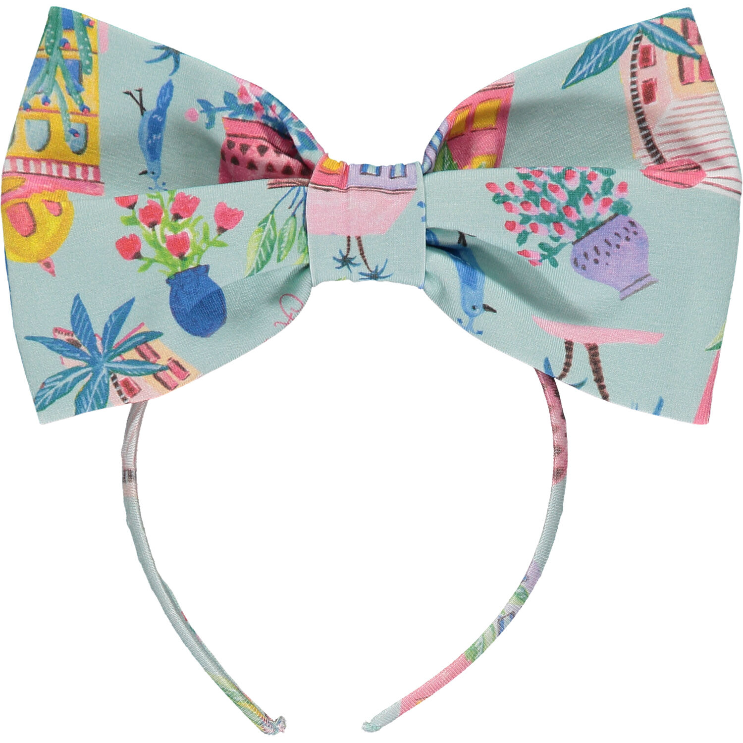 Girls White Bow Headband, 1, hi-res