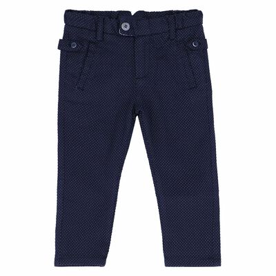 Younger Boys Navy Blue & White Trousers
