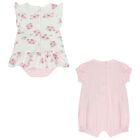 Baby Girls Pink & White Floral Romper Set, 1, hi-res