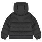 Boys Black Logo Puffer Jacket, 1, hi-res