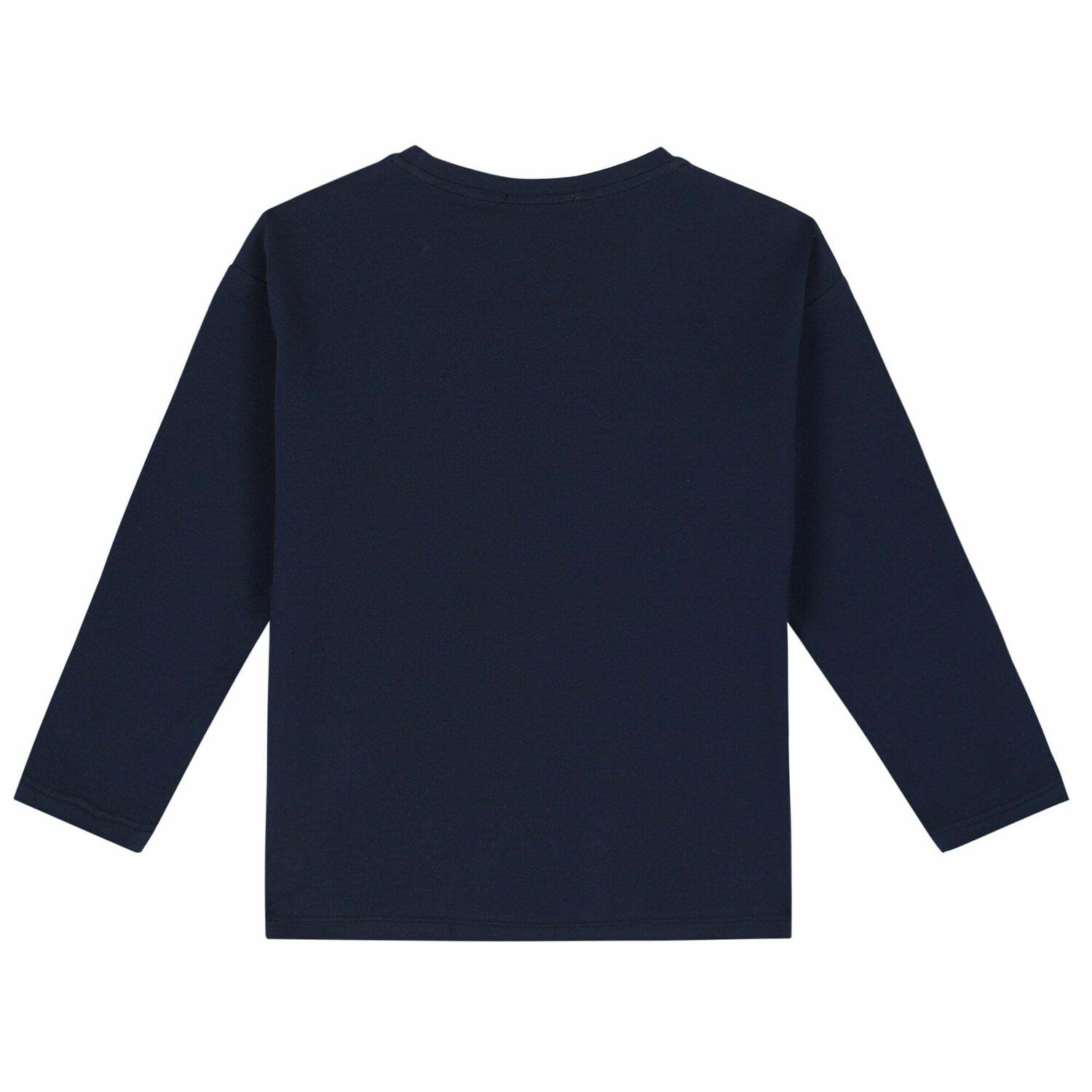 Girls Navy Logo Long Sleeve Top, 2, hi-res image number null