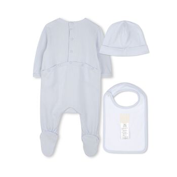 Baby Boys Blue Logo Babygrow Gift Set