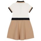 Girls Ivory & Beige Logo Polo Dress, 1, hi-res