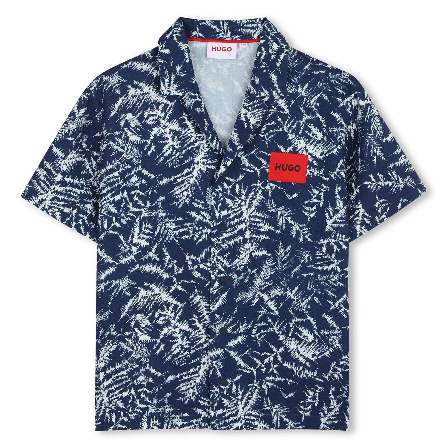 Boys Navy Blue Pine Tree Shirt, 1, hi-res