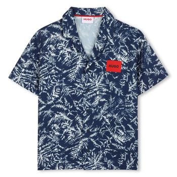 Boys Navy Blue Pine Tree Shirt