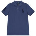 قميص بولو للأولاد باللون الكحلي بشعار العلامة, 1, hi-res