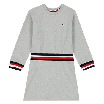Girls Grey Logo Dress