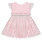 Girls Pink Logo Pleated Dress, 1, hi-res