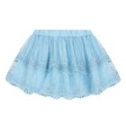 Younger Girls White & Blue Tulle Skirt Set, 2, hi-res