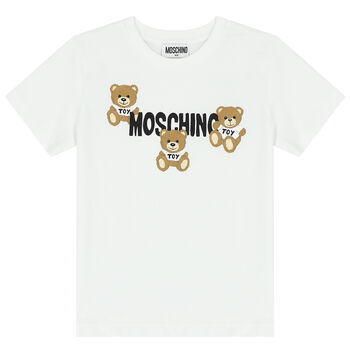 White Teddy Bear Logo T-Shirt