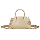 Girls Gold Ruffled Handbag, 1, hi-res