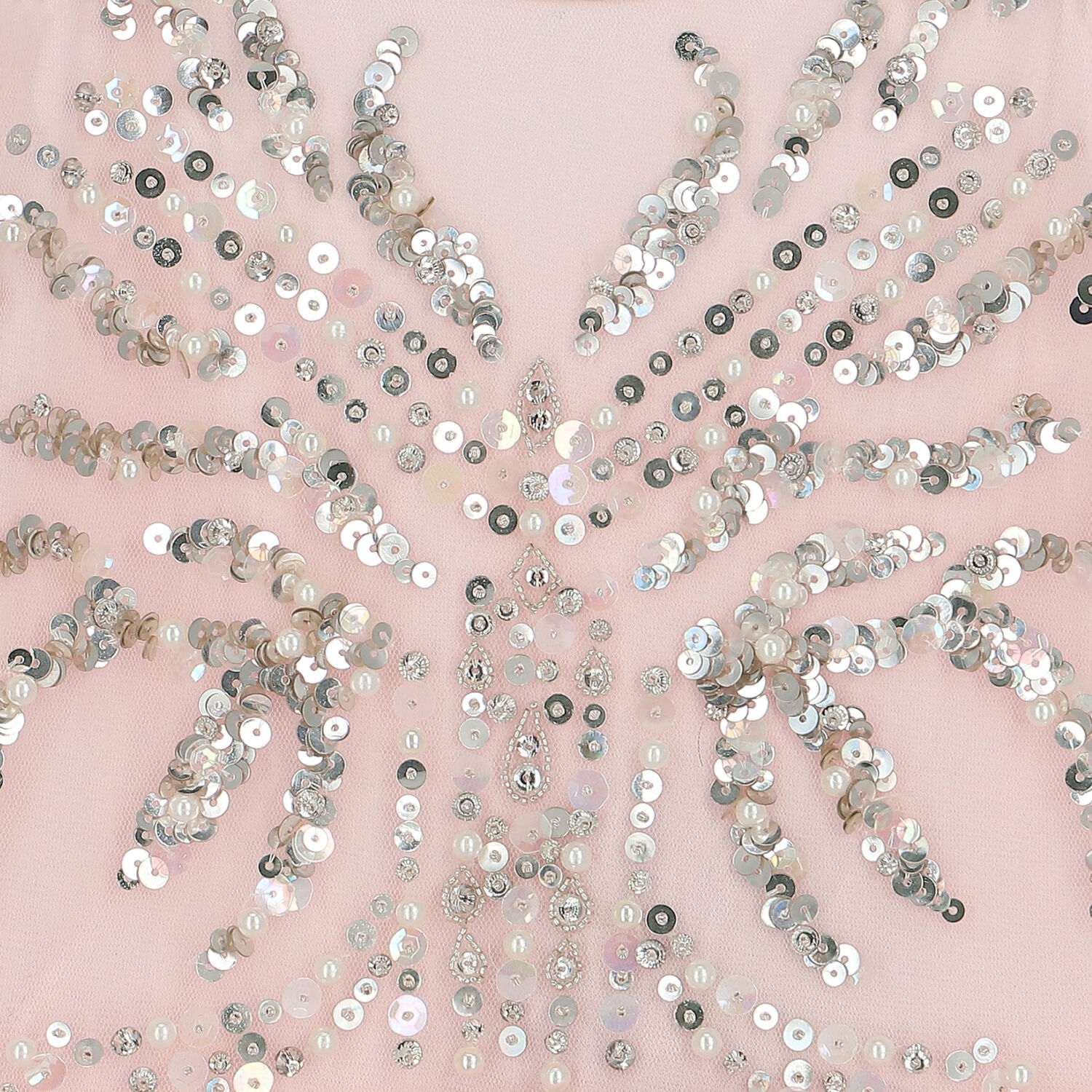 فستان بنات تول بالترتر باللون الوردى, 1, hi-res