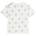 Boys Mini Me White Logo T-Shirt, 1, hi-res