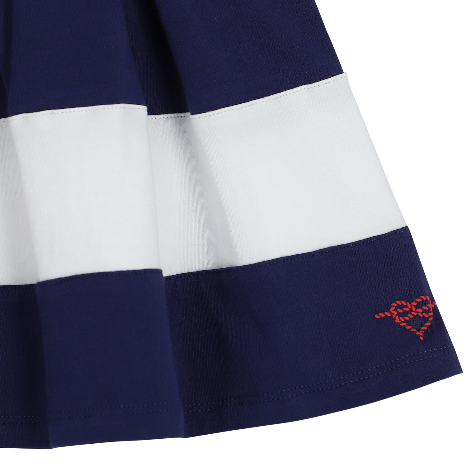 Girls Navy Blue & White Stripe Dress, 1, hi-res
