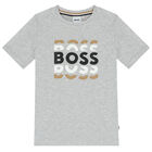 Boys Grey Logo T-Shirt, 3, hi-res