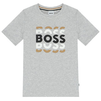 Boys Grey Logo T-Shirt