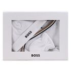 Baby Boys White Logo Babygrow Gift Set, 1, hi-res