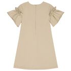 Girls Beige Bag Ruffle Dress, 2, hi-res