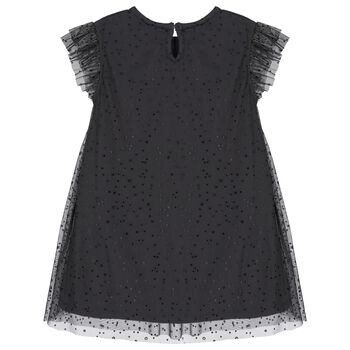 Girls Grey Dots Tulle Dress