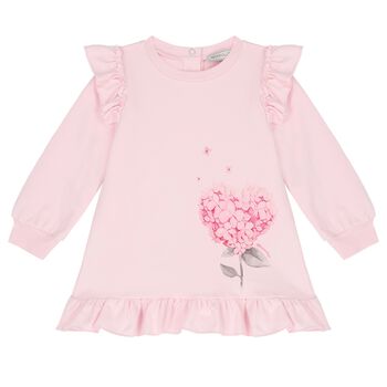 Younger Girls Pink Sweatshirt Dress