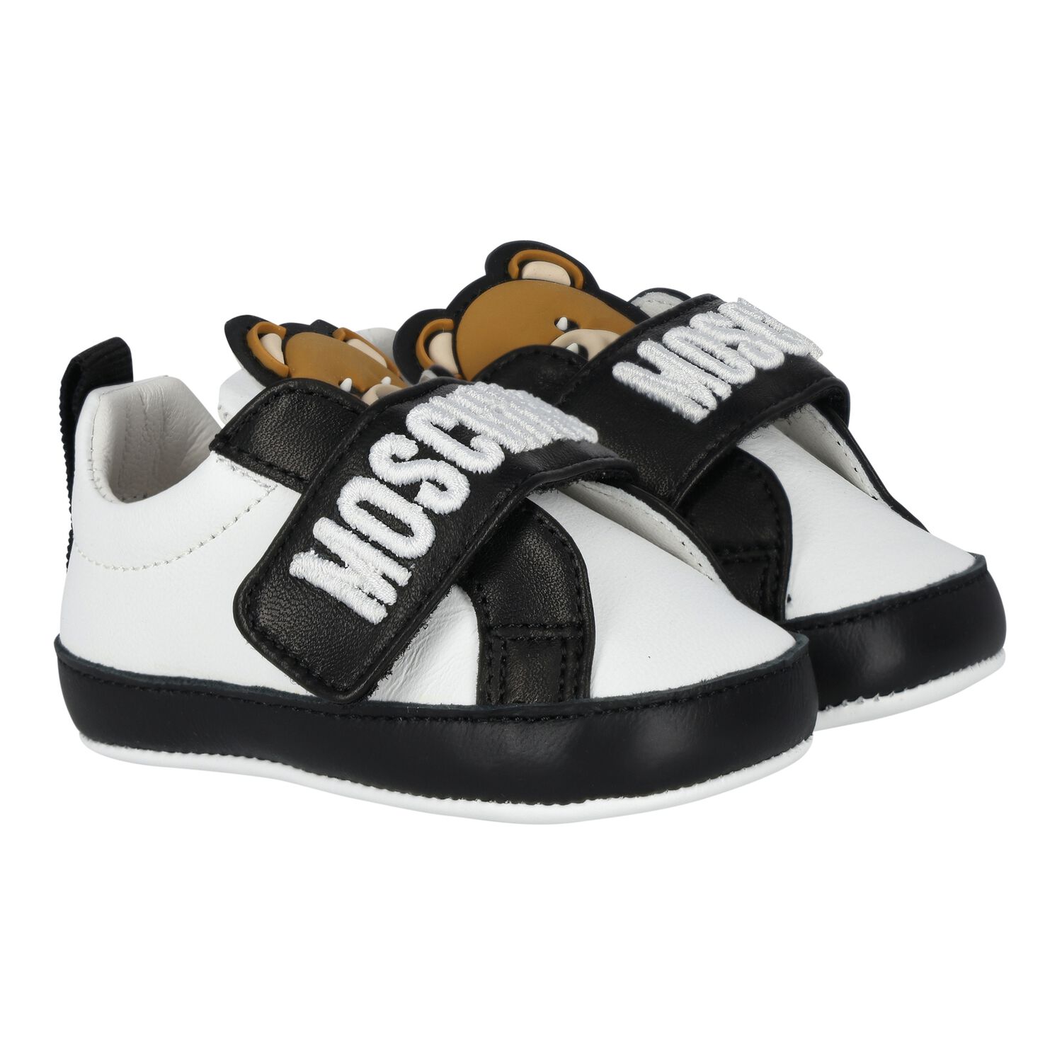 Black & White Teddy Bear Baby Pre Walker Shoes, 2, hi-res image number null