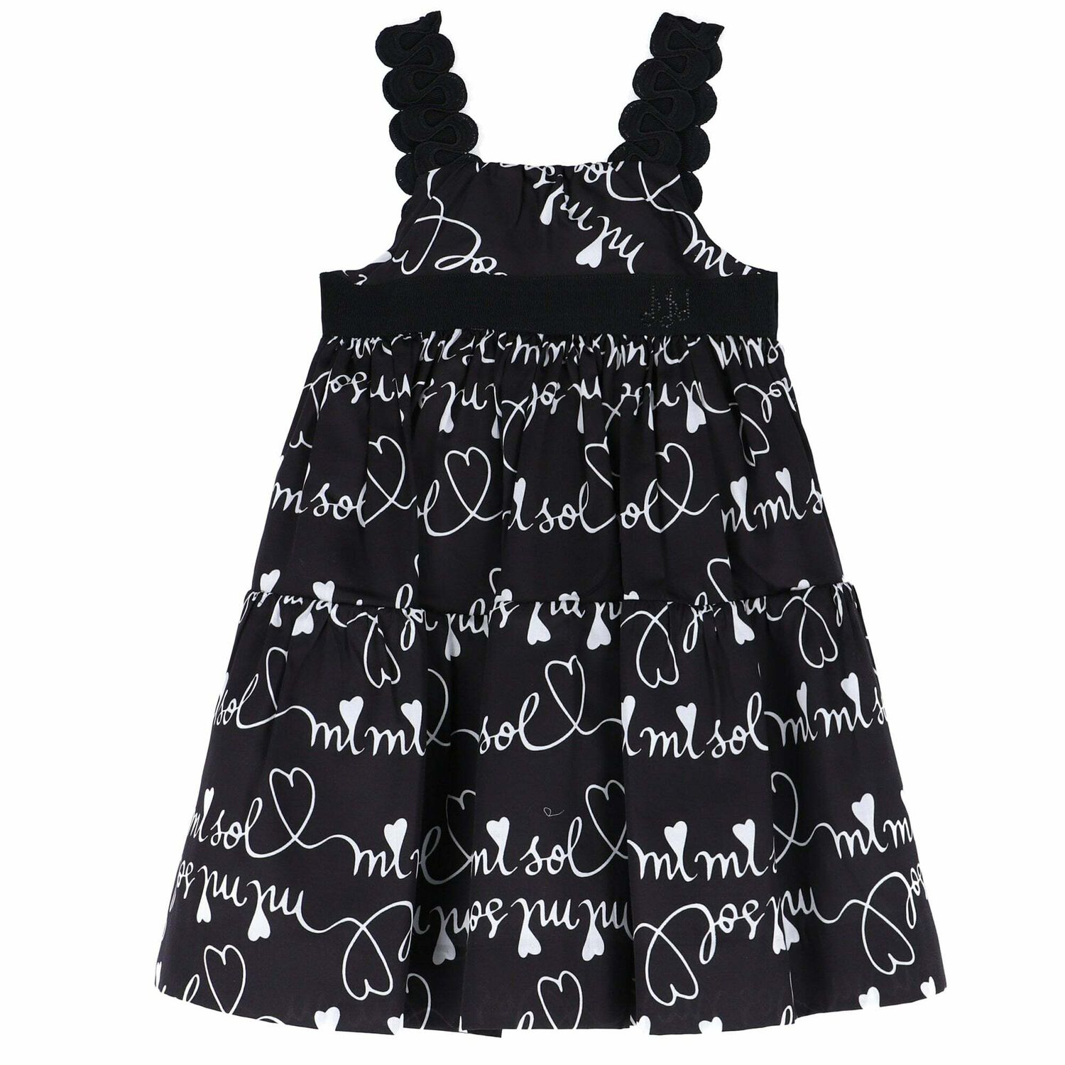 Girls Black & White Logo Dress, 1, hi-res image number null