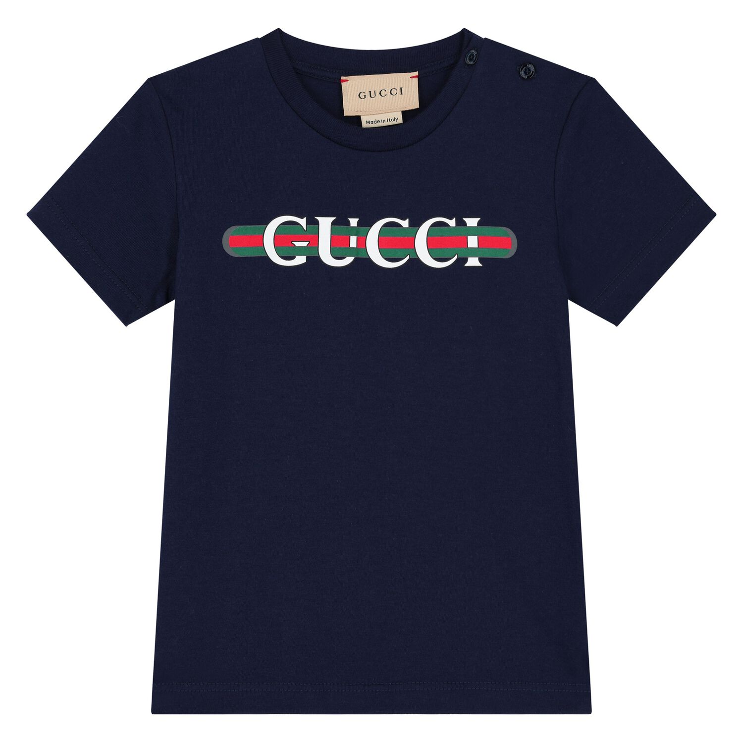 Younger Boys Navy Blue Logo T-Shirt, 1, hi-res