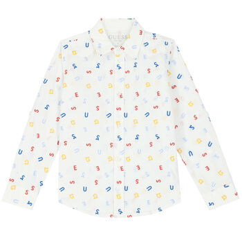 Boys White Logo Shirt
