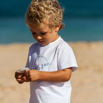 Boys White & Blue Logo Shorts Set