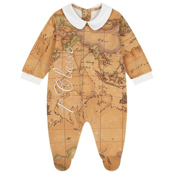White & Beige Geo Map Babygrow Gift Set 