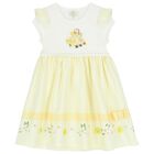 Girls Yellow & White Striped Dress, 2, hi-res