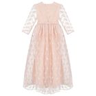 Girls Pink Flower Organza Dress, 1, hi-res