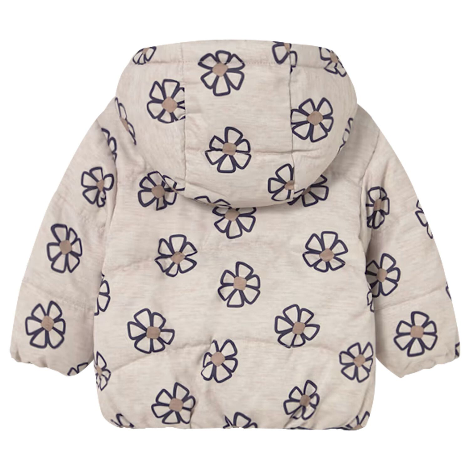 Younger Girls Beige & Navy Blue Reversible Coat, 1, hi-res