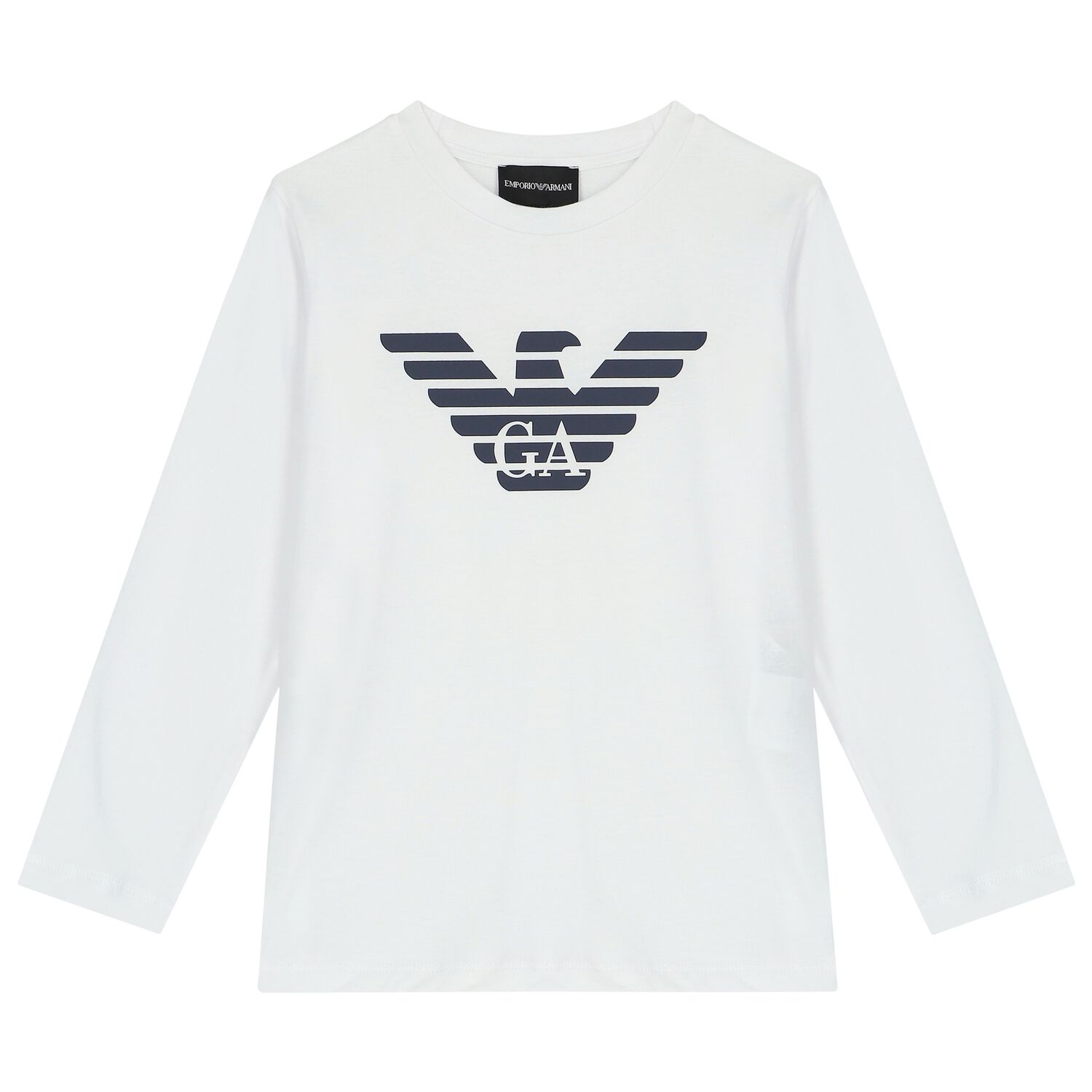Boys White Logo Long Sleeve Top&nbsp;, 2, hi-res